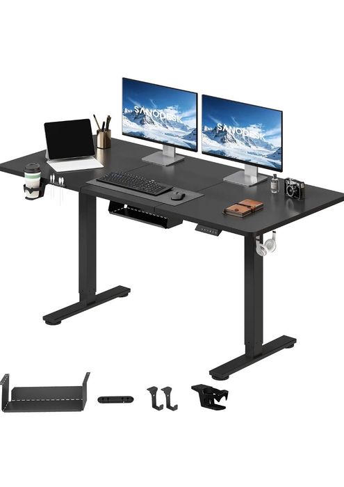 Mesa ajustável regulável Sanodesk preta (NOVA)