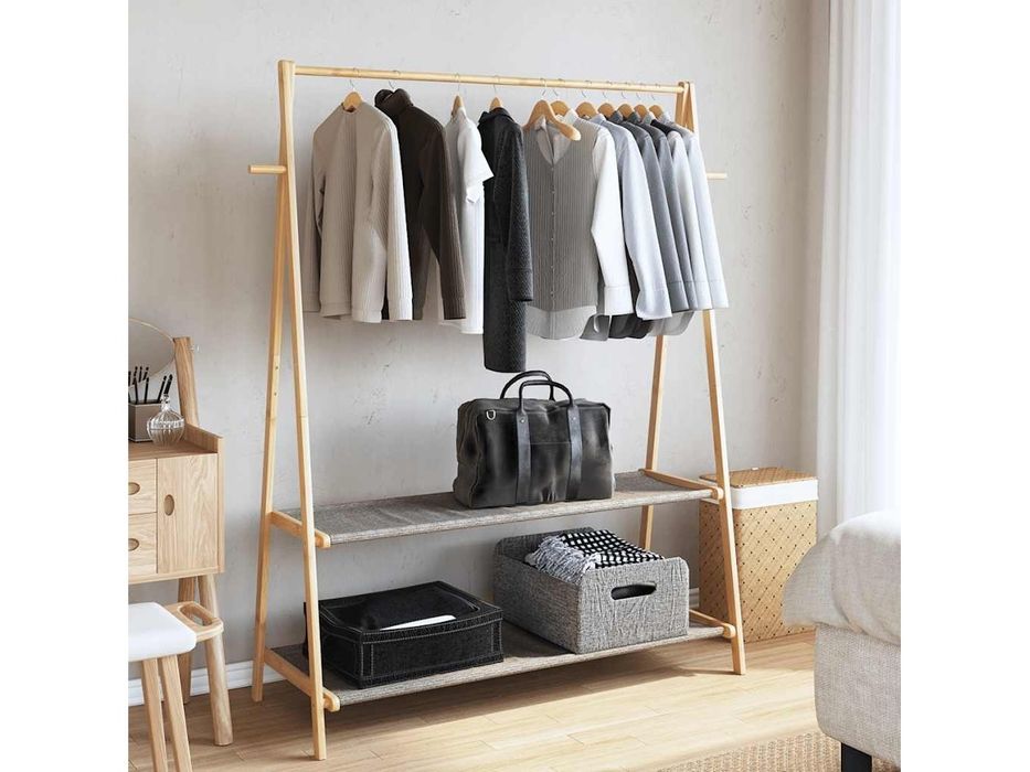 Clothes Rack, Cabideiro Marrom Bambu (132 Cm)