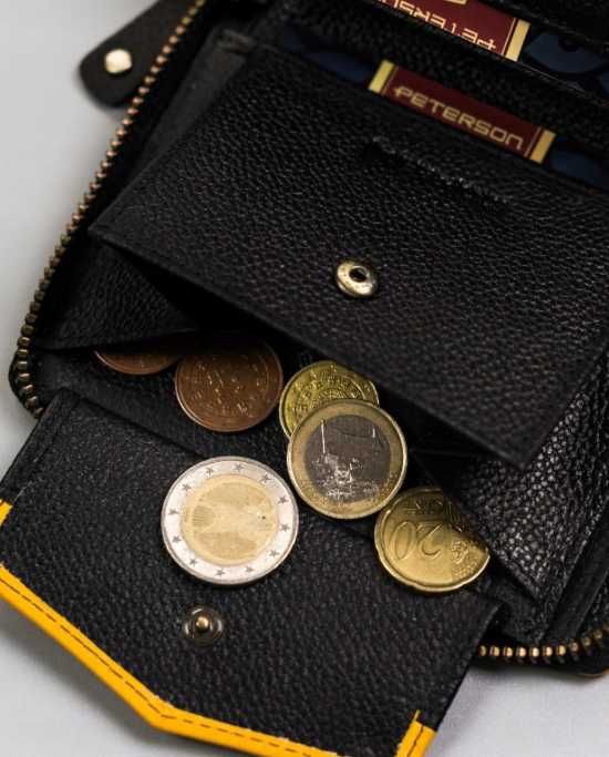 Peterson portfel skóra naturalna PTN 340.03 BL+YELLOW mężczyzna ttst76