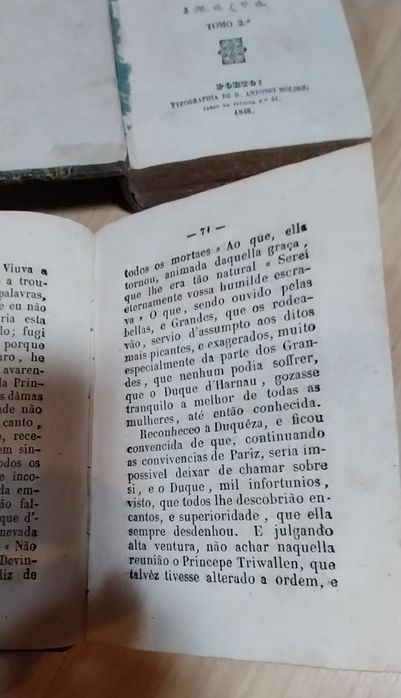 Livros antigos A Duquesa D'Arnau edição de 1848