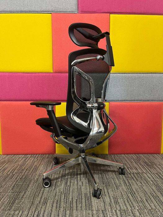 NOWY Fotel biurowy obrotowy ergonomiczny Ergoup Butterfly czarny skóra