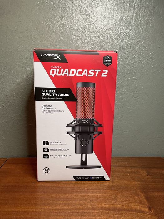 HyperX QuadCast 2 – NOWY / Nieotwierany Mikrofon USB PC / Mac / PS5 / PS4
