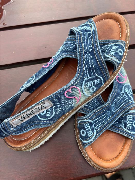 Sandały Venezia 39 dżins jeans lekkie