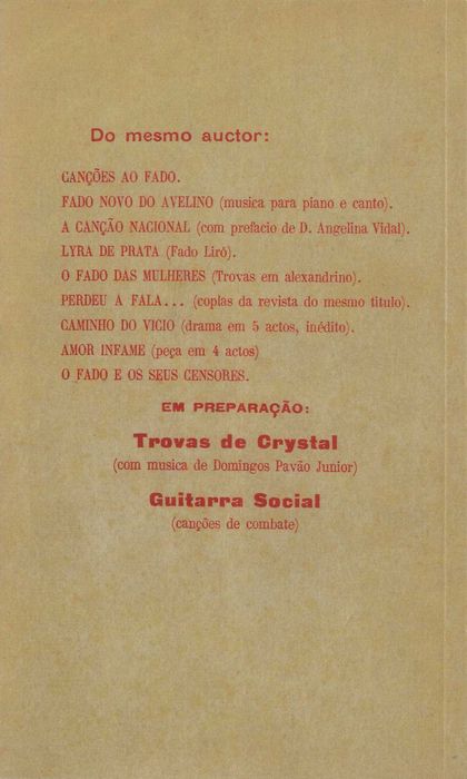 O Fado e Os Seus Censores – Edição fac-símile de 1912