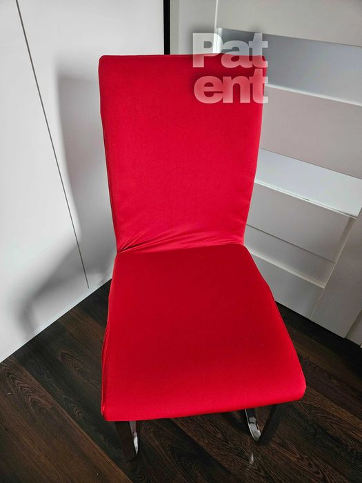 Pokrowce na krzesła elastyczne 4 sztuki czerwone komplet zestaw
