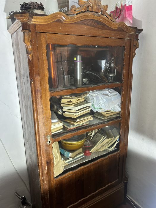 Antyczna Witryna / Biblioteczka – Przeszklona, Rzeźbiona, Retro Unikat