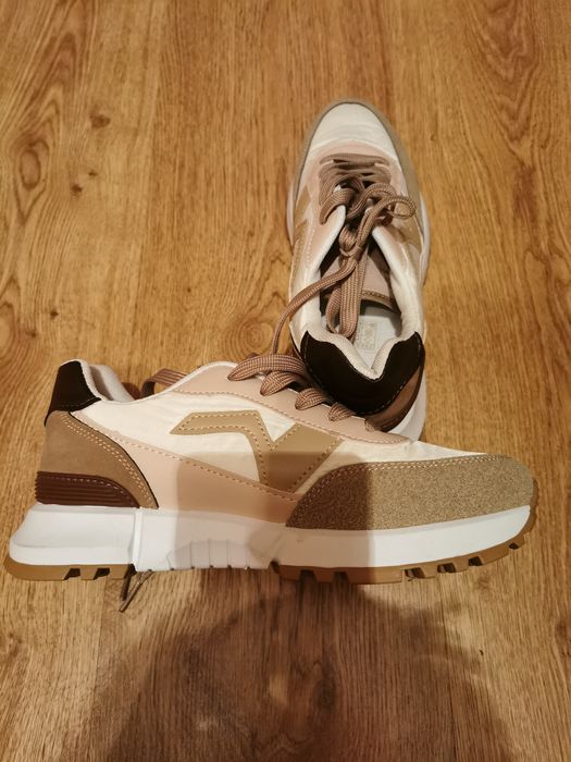 Sneakersy damskie khaki/beż38