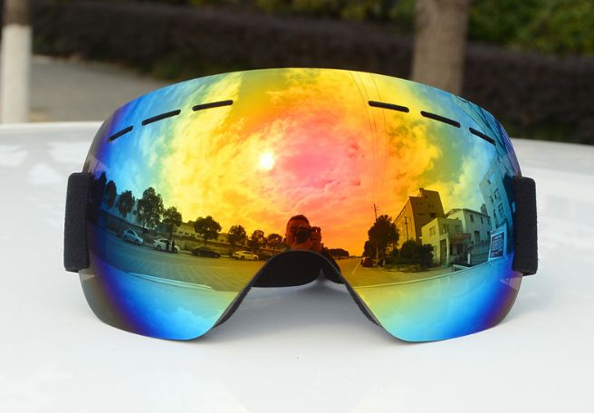 Лыжная маска С ЧЕХЛОМ! горнолыжные очки защита от UV лижна мото вело