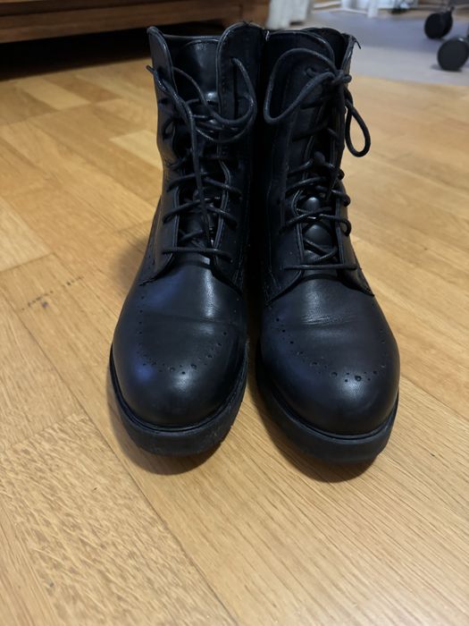 Buty botki  Gino Rossi, czarne, r.36-37, skóra naturalna