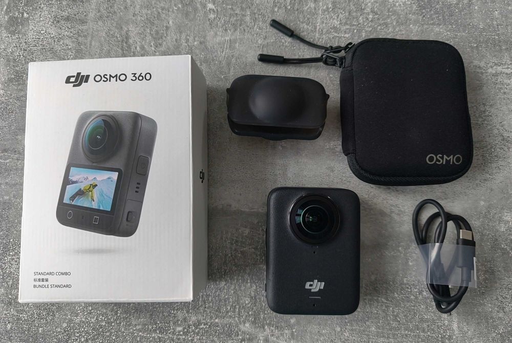 Kamera sportowa DJI Osmo 360 Standard Combo, filmy 360° 8K/30 FPS, 100 minut pracy, Wi-Fi, Bluetooth - na gwarancji