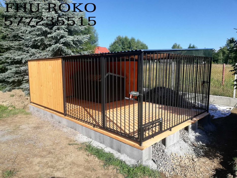 Kojec dla dużego psa+zabudowa,klatka dla psów zagroda 4x3 producent