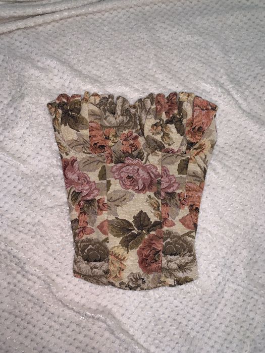 Квітковий корсет-бюстьє в вінтажному стилі — розмір S/M