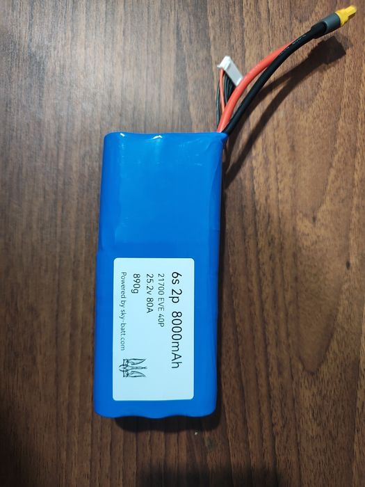 Акумулятор fpv 6s2p, 8000 мАч, новий