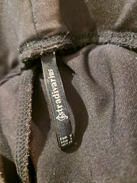 Legginsy Stradivarius czarne z przezroczystymi wstawkami, rozmiar S
