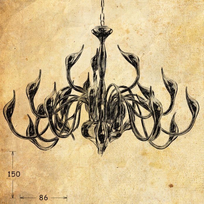 Люстра лебедь MD ,  MX8098-12A