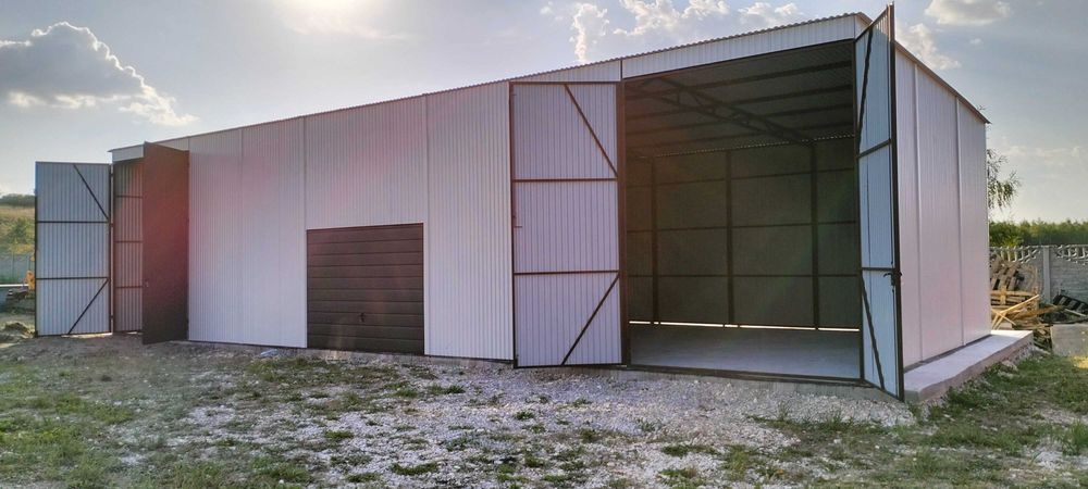 Wiata hala blaszana magazyn 17x7 garaż blaszany profil producent 7x17