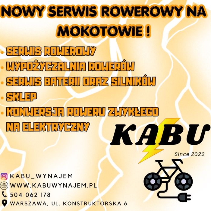 Nowy SERWIS ROWEROWY na mokotowie szybkie terminy !