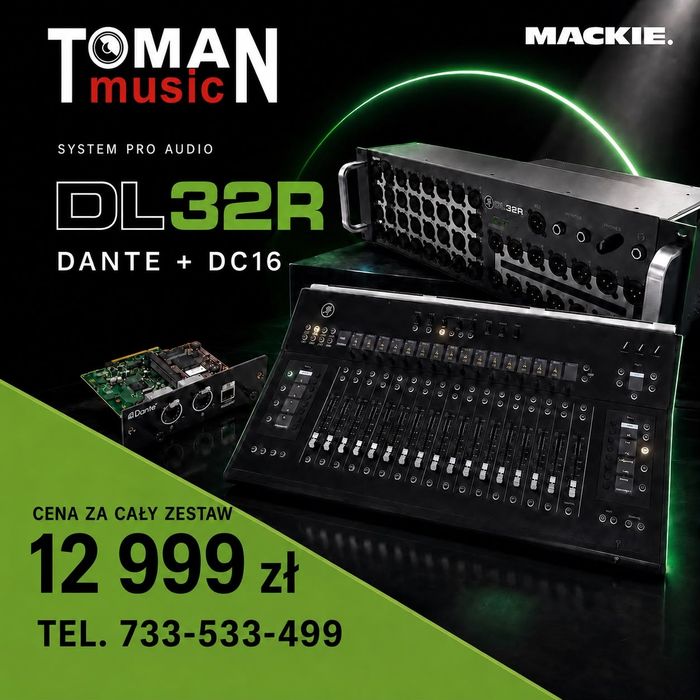 Mackie Dl32r karta Dante + Mackie DC16 (nowy / allen sq behringer wing
