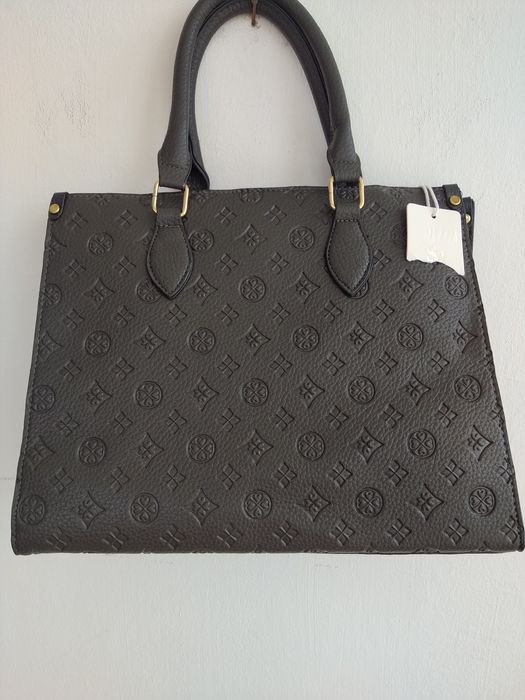 Mala cinzenta com padrão, muito elegante - Sara Moda - Nova!