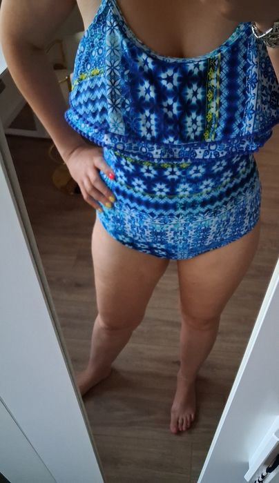 Piękny jednoczęściowy strój kąpielowy plaża lato wakacje XL 42