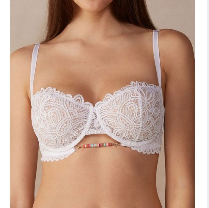 Nowy z metką biustonosz koronkowy Intimissimi balkonetka 85B biały