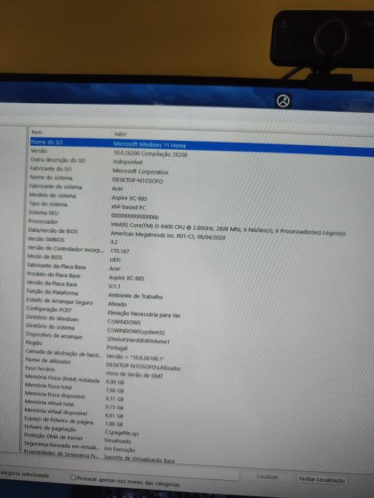 Acer Aspire XC_885 Intel Core I5+ 8400