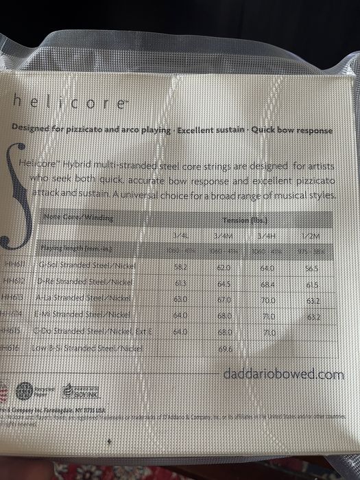 D’Addario Helicore HH610 3/4 L