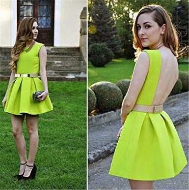 Asos SUKIENKA vintage rozkloszowana neonowa PLECY 40 L