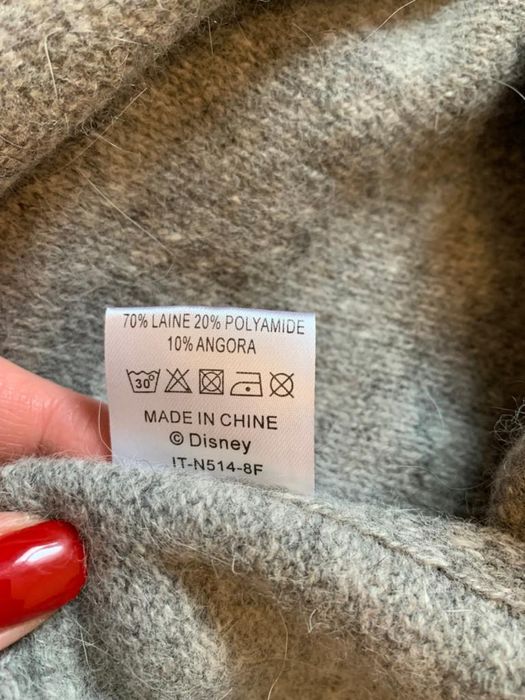 Piękny miękki szal wełna angora Disney Wróżka Dzwoneczek Tinker Bell