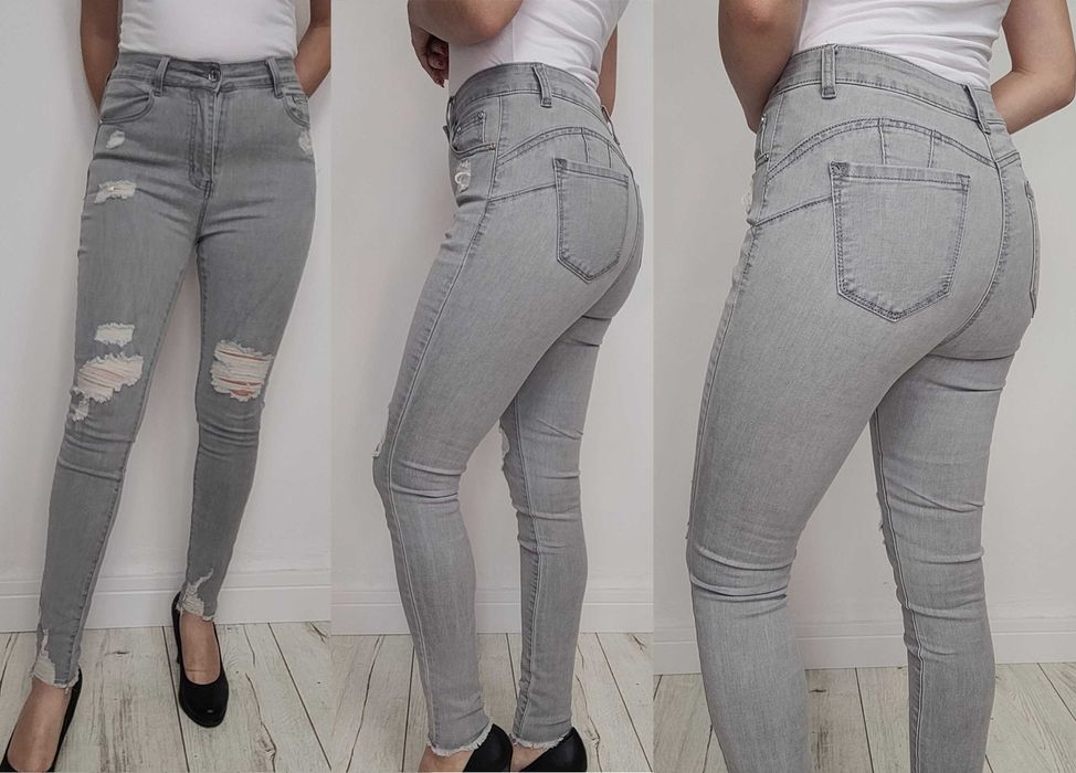 Jeansy spodnie rurki elastyczne PUSH UP XS-XXL jeans