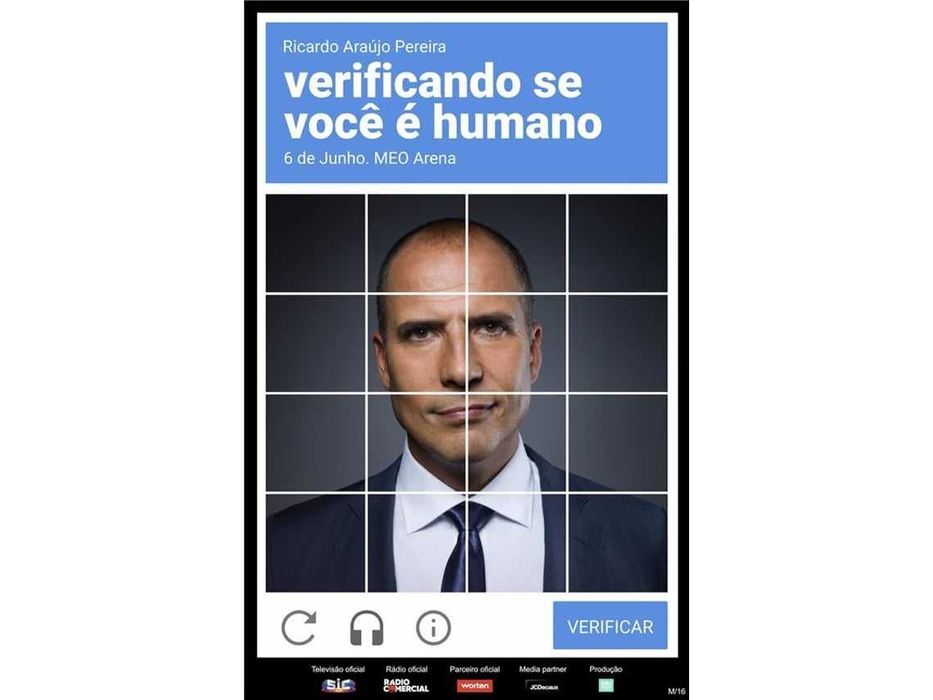Vendo 4 bilhetes Ricardo Araújo Pereira - MEO Arena - 6 de Junho