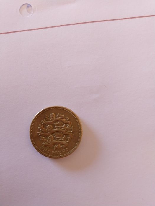 Moeda 1 Libra Esterlina (One Pound) 2002 - Reino Unido (Três Leões)