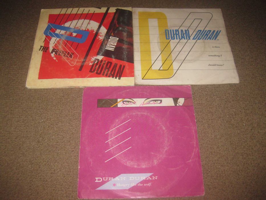 3 Discos em Vinil Single 45 rpm dos Duran Duran