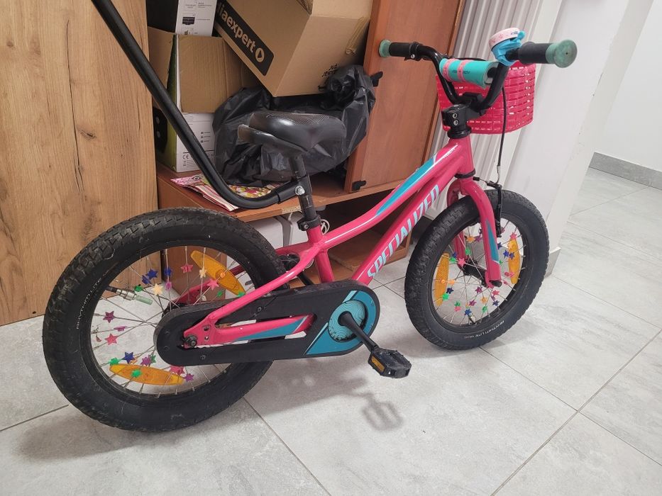 Rower specialized riprock różowy 16"  koszyk dzwonek uchwyt