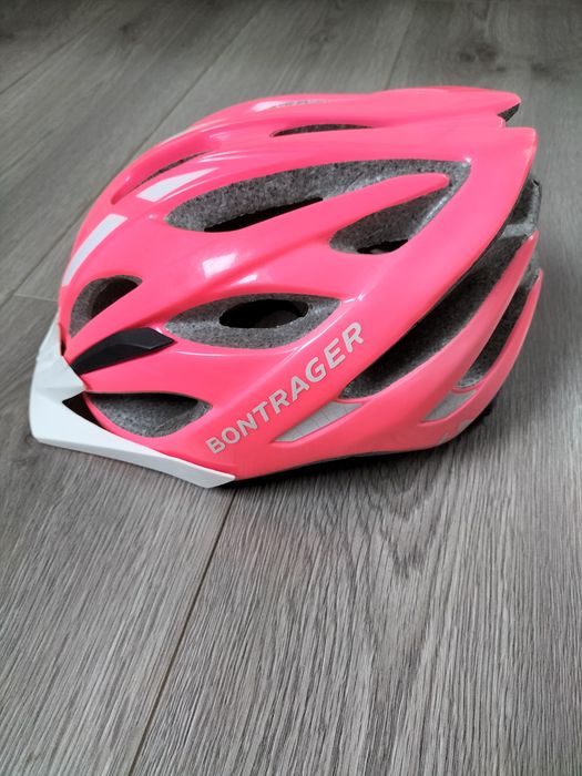 Kask rowerowy dzieciecy, neonowy róż, 48-55 cm, Bontrager