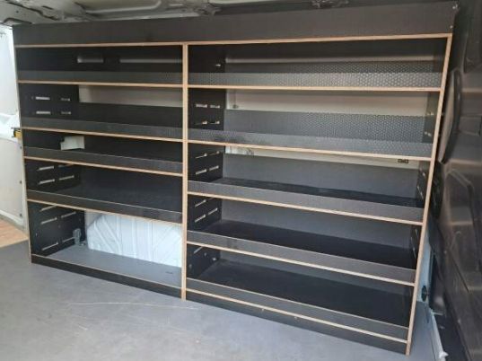 Regały do busa XL zabudowa warsztatowa z sklejki laminowanej 75 CM