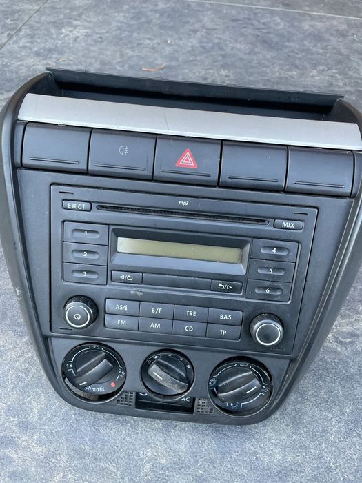 RADIO VW RCD200 FOX POLO SHARAN MP3 + KOD 5Z0035152ER RAMKA KONSOLI PANEL NAWIEWU
