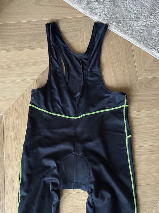 Spodnie z szelkami na rower Crivit LIDL rozmiar L z wkładką czarne