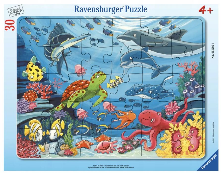 Puzzle ramkowe 30 elementów "W morzu" - Ravensburger