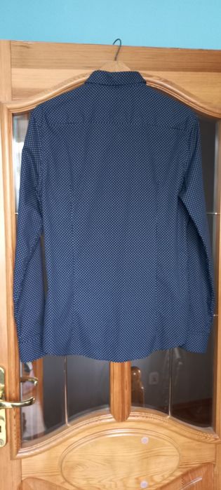 Granatowa elegancka koszula H&M do garnituru, r. 46/S