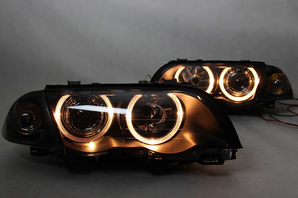 Lampy reflektory przednie przód BMW III E46 SEDAN 98-02 RINGI LED NOWE