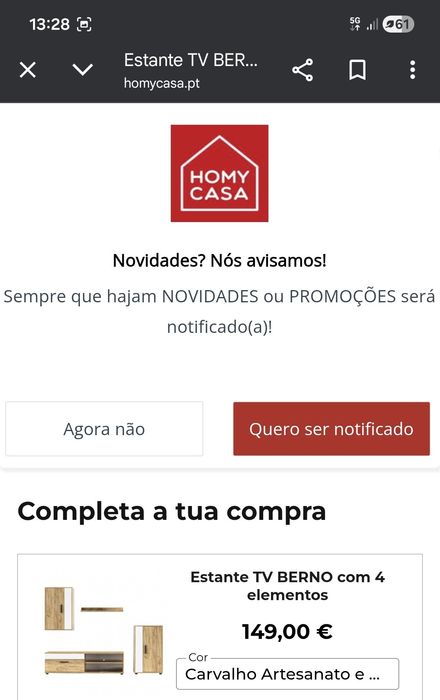 Estante TV sala 4 peças usado estado de novo. Aceito proposta