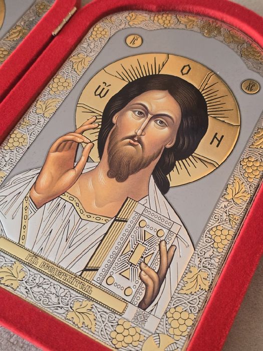 DYPTYK Piękna Ikona Grecka Matka Boska Kazańska JEZUS CHRYSTUS.Meteory