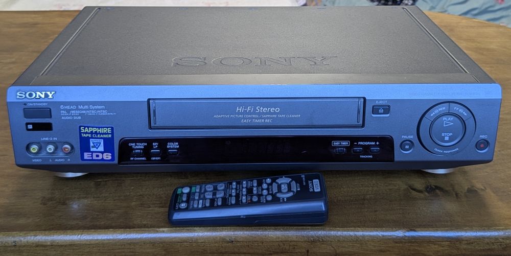 VHS відеомагнітофон SONY SLV-ED6SG, Hi-Fi Stereo, 6-Head, Sapphire TC