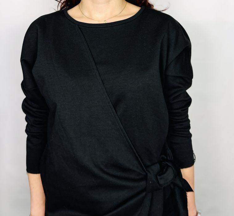 Czarna bluzka z wiązaniem S/M 36/38