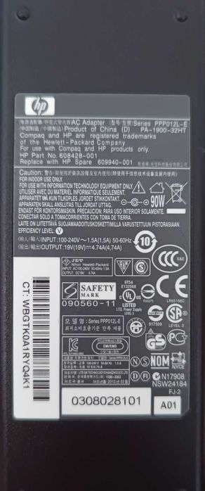 ORGINALNY zasilacz do HP 19V 4.74A 7.4x5.0mm PIN
