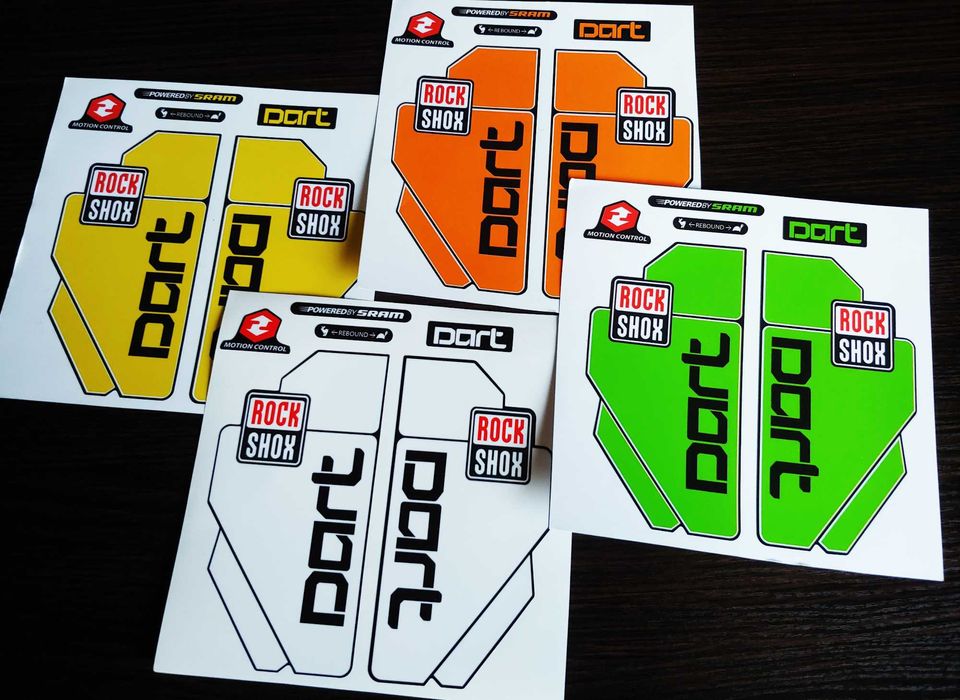 Наклейки для велосипеда Rock shox Revelation. Rock shox Totem. Dart