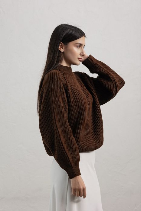 Светр вязаний шоколадний one size