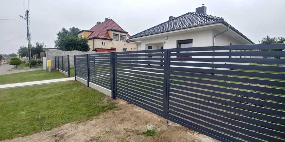 Brama furtka skrzydłowa palisadowa panelowa