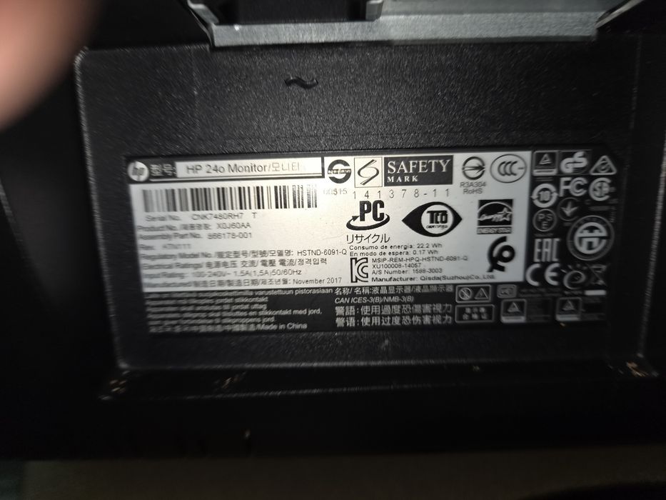 Monitor hp 24o avariado